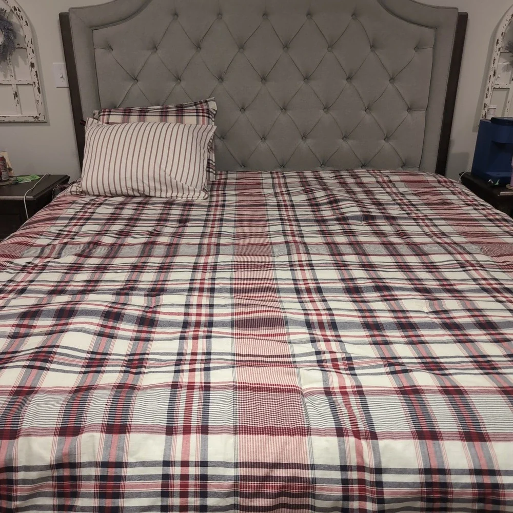 Tommy Hilfiger Americana Plaid Reversible Queen Comforter Set Woolrich Bed Skirt